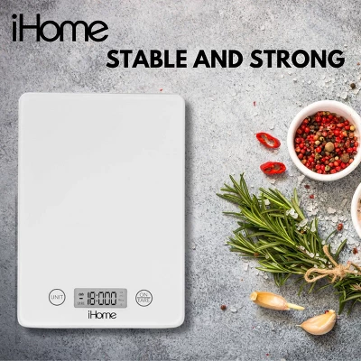 IHome 11lb Glass Kitchen Food Scale 10 IHome 11lb Glass Kitchen Food Scale - Image 8
