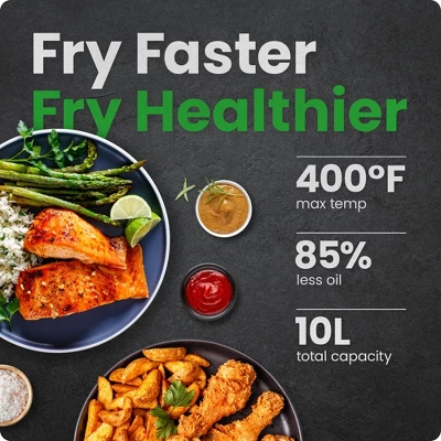 Chefman Multifunctional Digital 10 Qt. Air Fryer+ Rotisserie, Fry, Roast & Bake, 17 Presets - Black 3 Chefman Multifunctional Digital 10 Qt. Air Fryer+ Rotisserie, Fry, Roast & Bake, 17 Presets - Black