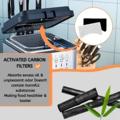 Nispira FDM1501BR Charcoal Oil Vapor Air Fryer Replacement Filters For OVENTE 1.5 Liter Electric Deep Fryer, 3 Packs