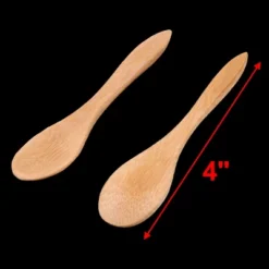 Unique Bargains Household Kitchen Coffee Tea Sugar Salt Wooden Spoon Wood Color 4'' Long 6 Pcs