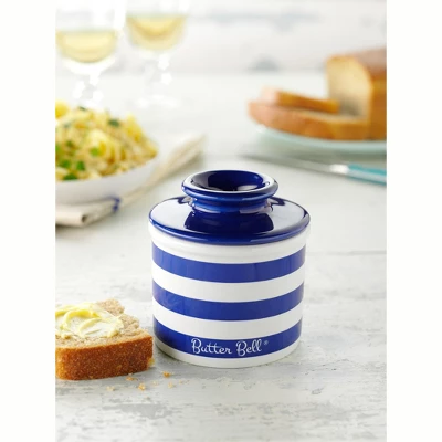 Butter Bell® Crock – Le Bistro Nautical Blue Stripe Ceramic Butter Keeper, French Café-Style Butter Dish For Fresh, Spreadable Butter 3 Butter Bell® Crock – Le Bistro Nautical Blue Stripe Ceramic Butter Keeper, French Café-Style Butter Dish For Fresh, Spreadable Butter - Image 2