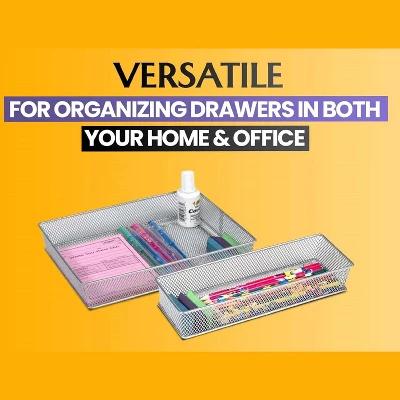 YBM Home White Mesh Drawer And Desk Organizer Tray, Pack Of 2 6 YBM Home White Mesh Drawer And Desk Organizer Tray, Pack Of 2 - Image 4