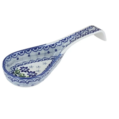 Blue Rose Polish Pottery P164 Manufaktura Large Spoon Rest 6 Blue Rose Polish Pottery P164 Manufaktura Large Spoon Rest - Image 4