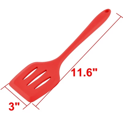 Unique Bargains Silicone Slotted Non Stick Heat Resistant Pancake Spatulas And Turners Red 1 Pc 4 Unique Bargains Silicone Slotted Non Stick Heat Resistant Pancake Spatulas And Turners Red 1 Pc - Image 2