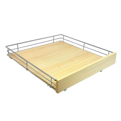 Lynk Professional Select Slide Out Wood Cabinet Organizer - Pull Out Under Cabinet Sliding Wood Shelf - 20" X 21" - Wood And Chrome 4 Lynk Professional Select Slide Out Wood Cabinet Organizer - Pull Out Under Cabinet Sliding Wood Shelf - 20" X 21" - Wood And Chrome - Image 2