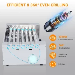 Commercial 18 Hot Dog 7 Roller Grill Cooker Machines 1050W With Removable Drip Tray -Target KitchenAid GUEST 26666566 3374 41ec 8c2e f21cdf795ccb
