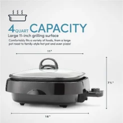 Aroma Housewares ASP-218B Grillet 4Qt. 3-in-1 Cool-Touch Electric Indoor Grill Portable Black -Target KitchenAid GUEST 26903f1b 9d4d 4a1c bce3 3fae8d64e929