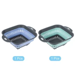 Unique Bargains Fruit Vegetable Washing Square Collapsible Silicone Colander With Handle 2 Pcs -Target KitchenAid GUEST 2737bd33 9a25 45d5 898a 6566fd8bd962