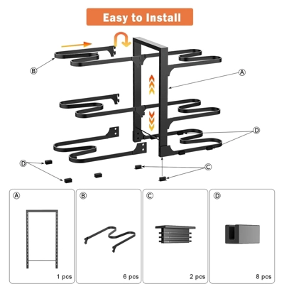 6-Tier Pots And Pans Organizer Under Cabinet, 15.75" Height Heavy Duty Pot And Pan Organizer Kitchen Cabinet Organization And Storage For Cookware 8 6-Tier Pots And Pans Organizer Under Cabinet, 15.75" Height Heavy Duty Pot And Pan Organizer Kitchen Cabinet Organization And Storage For Cookware - Image 6