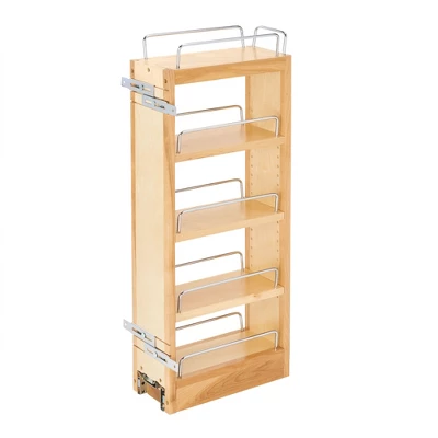 Rev-A-Shelf 448-WC-8C Wall Cabinet Pull Out Kitchen Storage Organizer With 3 Adjustable Wood Shelves And Chrome Rails 8 Rev-A-Shelf 448-WC-8C Wall Cabinet Pull Out Kitchen Storage Organizer With 3 Adjustable Wood Shelves And Chrome Rails - Image 6