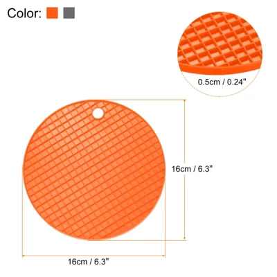 Unique Bargains Silicone Heat Resistant Non-Slip Flexible Trivet Mats Orange, Deep Gray 2 Pcs 3 Unique Bargains Silicone Heat Resistant Non-Slip Flexible Trivet Mats Orange, Deep Gray 2 Pcs