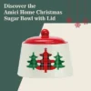 Amici Home Christmas Sugar Bowl With Lid - 8-Ounce Ceramic Container For Salt, Sugar, Spices - Festive Plaid Xmas Tree Kitchen Sugar Bowl -Target KitchenAid GUEST 2825df86 6f1a 43c9 a767 5ca451900d65