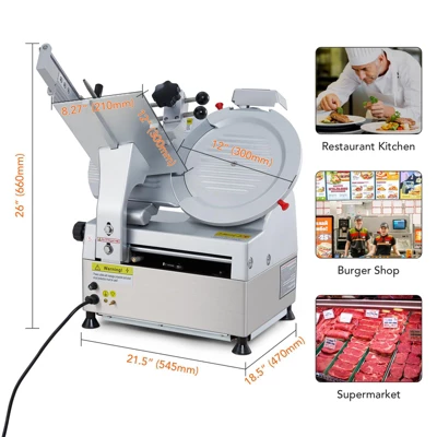 Garvee Automatic Meat Slicer, Deli Slicer With 12" Carbon Steel Blade, Meat Slicer Machine For Commercial/Home Use 3 Garvee Automatic Meat Slicer, Deli Slicer With 12" Carbon Steel Blade, Meat Slicer Machine For Commercial/Home Use