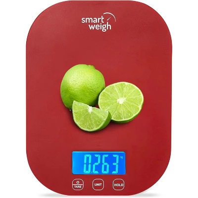 Smart Weigh Digital Food Scale - 11-pound Capacity - Red 11 Smart Weigh Digital Food Scale - 11-pound Capacity - Red - Image 9