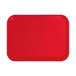Winco Cafeteria Fast Food Tray, Plastic, Red, 12" X 16" - Pack Of 6