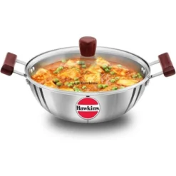 Hawkins 4L Tri Ply Stainless Steel Induction Compatible Deep Fry Pan Kadhai With Glass Lid: Hand Wash, Gas & Induction Safe -Target KitchenAid GUEST 2a6ba6c1 faa8 4c40 8a87 5c75ea5fed54