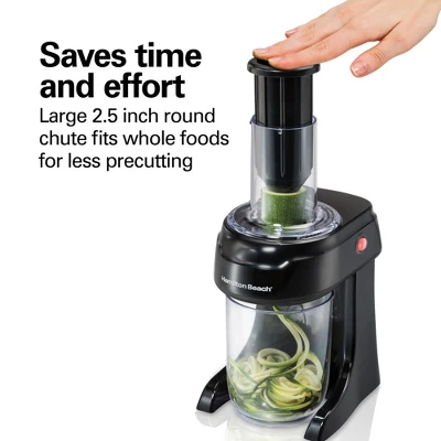 Hamilton Beach 3-Cone Spiralizer - Black: Electric Veggie & Zucchini Spiralizer, Food Slicer, Dishwasher-Safe Parts 5 Hamilton Beach 3-Cone Spiralizer - Black: Electric Veggie & Zucchini Spiralizer, Food Slicer, Dishwasher-Safe Parts - Image 3