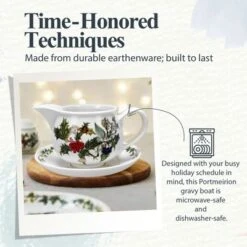 Portmeirion The Holly And The Ivy Gravy Boat & Stand - 33 Oz. Capacity, Elegant Earthenware Holiday Pitcher With Holly Décor, Dishwasher Safe -Target KitchenAid GUEST 2ae21028 cede 4fde bf60 054ecd089b99