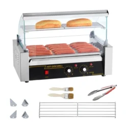 VEVOR Hot Dog Roller 7 Rollers 18 Hot Dogs Capacity 1050W Stainless Sausage Grill Cooker Machine With Dual Temp Control Glass Hood Acrylic Cover -Target KitchenAid GUEST 2b17205b 16fe 4f76 8b81 75c96fbc6110