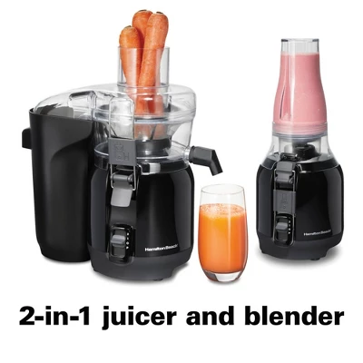 Hamilton Beach Big Mouth Juice & Blend 2-In-1 Juicer And Blender 67970: 800W, 2 Speeds, Dishwasher-Safe, Black 3 Hamilton Beach Big Mouth Juice & Blend 2-In-1 Juicer And Blender 67970: 800W, 2 Speeds, Dishwasher-Safe, Black