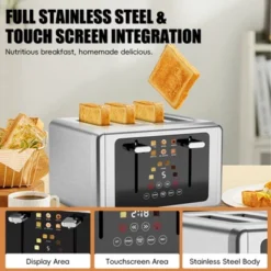 WHALL ULTRA 4 Slice Toaster, Stainless Steel Toaster With Touchscreen, Dual Control Panel, Extra Wide Slot Toaster 4 Slice 12 WHALL ULTRA 4 Slice Toaster, Stainless Steel Toaster With Touchscreen, Dual Control Panel, Extra Wide Slot Toaster 4 Slice -Target KitchenAid GUEST 2b48b4b6 df70 48d7 bb90 5319e05972a0