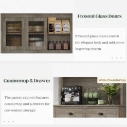 Acekool 71" Tall Kitchen Pantry Cabinet With Drawers & Open Hutch, White Farmhouse Coffee Bar Hutch For Kitchen, Dining & Living Room -Target KitchenAid GUEST 2b6346c5 32c4 487f 8b47 ac910cecdcc9