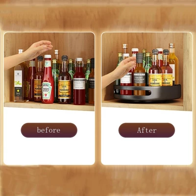 Metal Round Turntable Organizer 360° Rotating Storage Rack Pantry Organizers And Storage Countertop Spice Rack Storage Containers Organizer 7 Metal Round Turntable Organizer 360° Rotating Storage Rack Pantry Organizers And Storage Countertop Spice Rack Storage Containers Organizer - Image 5