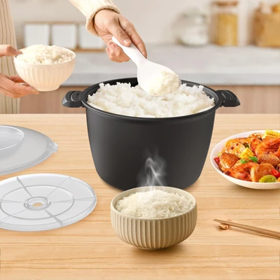 Itopfox Professional Large Microwave Cookware, Rice Cooker & Steamer For Vegetables, Safe Mixing & Serving Bowls, Food Storage Container, BPA Free 7 Itopfox Professional Large Microwave Cookware, Rice Cooker & Steamer For Vegetables, Safe Mixing & Serving Bowls, Food Storage Container, BPA Free - Image 5