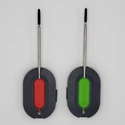 Wireless Probe Grill Thermometer Silver - BBQ Dragon: 4 Probes, LCD, Heat-Resistant