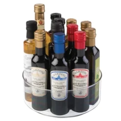 IDESIGN Lazy Susan Turntable Spice Organizer Bin For Kitchen Pantry Cabinet Countertops Clear: 9" Plastic Storage Solution