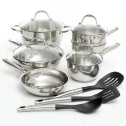 Oster® Oster Ridgewell 13 Piece Stainless Steel Belly Shape Cookware Set In Silver Mirror Polish With Hollow Handle -Target KitchenAid GUEST 2c58ba92 e400 4bd7 b5f5 cfbea20f8c30