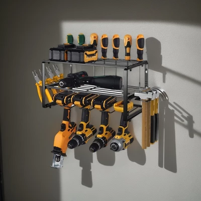 Fortune Candy 2-Tier Tool Organizer Wall Mount, 4 Slots For Cordless Tool Storage, Utility Rack Suitable For Garage/Workshop/Pegboard 8 Fortune Candy 2-Tier Tool Organizer Wall Mount, 4 Slots For Cordless Tool Storage, Utility Rack Suitable For Garage/Workshop/Pegboard - Image 6