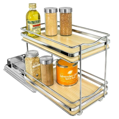 Lynk Professional Slide Out Vertical 6.25" Double Metal/Wood Spice Rack Silver: Kitchen & Pantry Organizer, Pull Out Storage 7 Lynk Professional Slide Out Vertical 6.25" Double Metal/Wood Spice Rack Silver: Kitchen & Pantry Organizer, Pull Out Storage - Image 5