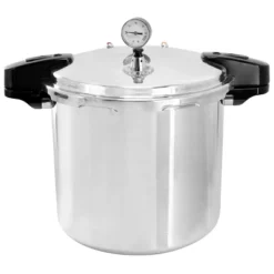 MegaChef 24 Quart Large Capacity Aluminum Stovetop Pressure Cooker/Canner For Induction And Gas Stove-Tops