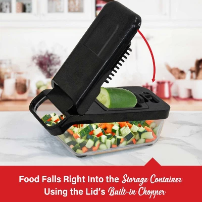 Brentwood All-in-One Food And Vegetable Chopper, Mandoline Slicer, And Cheese Grater With 4.25-Cup Storage, Black 5 Brentwood All-in-One Food And Vegetable Chopper, Mandoline Slicer, And Cheese Grater With 4.25-Cup Storage, Black - Image 3