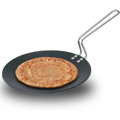 Hawkins Futura 10" Non Stick Concave Tava Griddle With Steel Handle: Anodized Aluminum, Gas Compatible, Hand Wash 7 Hawkins Futura 10" Non Stick Concave Tava Griddle With Steel Handle: Anodized Aluminum, Gas Compatible, Hand Wash - Image 5