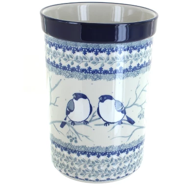 Blue Rose Polish Pottery 169 Ceramika Artystyczna Utensil Jar 5 Blue Rose Polish Pottery 169 Ceramika Artystyczna Utensil Jar - Image 3