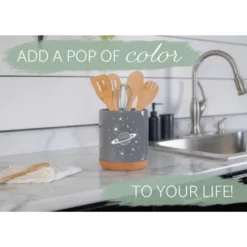 Elanze Designs 8 Inch Galactic Stars And Planet Large Ceramic Kitchen Utensil Holder Gray And White Crock With Cork Base -Target KitchenAid GUEST 2e66b0ac 55c1 4da0 b91f d991313da611