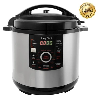 Megachef 12 Quart Steel Digital Pressure Cooker With 15 Presets And Glass Lid: Stainless Steel, 1600W, Dishwasher-Safe 12 Megachef 12 Quart Steel Digital Pressure Cooker With 15 Presets And Glass Lid: Stainless Steel, 1600W, Dishwasher-Safe - Image 10