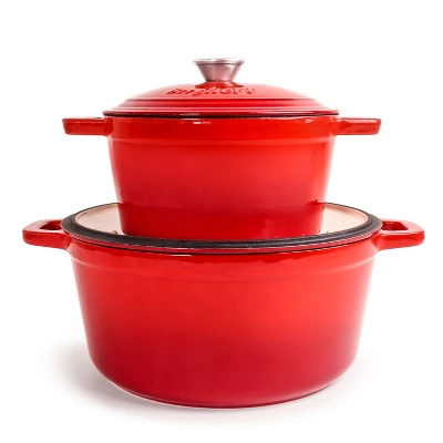 BergHOFF Neo 4Pc Cast Iron Cookware Set, 3Qt Covered Dutch Oven & 7Qt Covered Stockpot 4 BergHOFF Neo 4Pc Cast Iron Cookware Set, 3Qt Covered Dutch Oven & 7Qt Covered Stockpot - Image 2