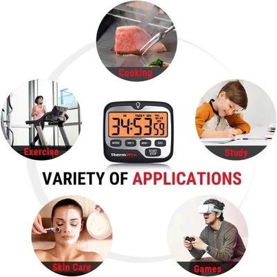 ThermoPro TM01W Kitchen Timer With Count Up And Countdown Timers For Cooking, Classroom, Exercise With LCD Screen Touch Backlight 8 ThermoPro TM01W Kitchen Timer With Count Up And Countdown Timers For Cooking, Classroom, Exercise With LCD Screen Touch Backlight - Image 6