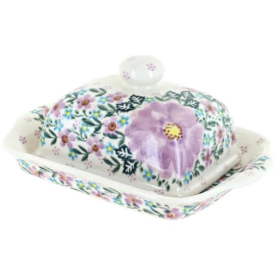 Blue Rose Polish Pottery 67 Vena Butter Dish 7 Blue Rose Polish Pottery 67 Vena Butter Dish - Image 5