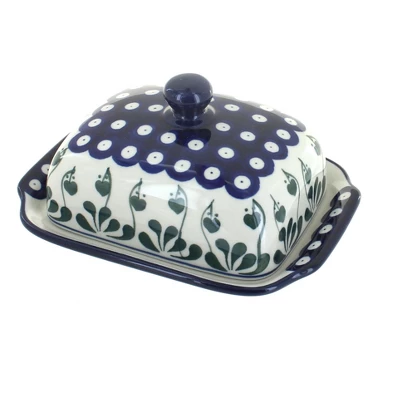Blue Rose Polish Pottery 295 Ceramika Artystyczna Butter Dish 4 Blue Rose Polish Pottery 295 Ceramika Artystyczna Butter Dish - Image 2