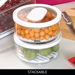 IDesign Round Produce Bin With Drainage Tray And Lid - Set Of 4 - Clear -Target KitchenAid GUEST 2f5eab50 b9af 46cb a5e0 d2e18e6fe208