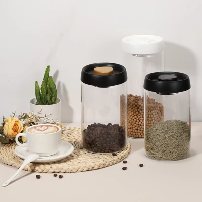 Unique Bargains Glass Airtight Vacuum Seal Coffee Bean Container 30oz 4 Unique Bargains Glass Airtight Vacuum Seal Coffee Bean Container 30oz - Image 2