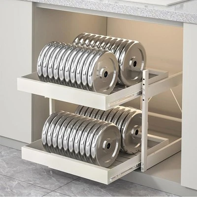 Extendable Cabinet Organizer With 2 Tiers, (31.5~56.5cm Wide X 42-67cm Deep X 40.5cm High), Extendable Drawer Organizer Storage Telescopic Drawer 6 Extendable Cabinet Organizer With 2 Tiers, (31.5~56.5cm Wide X 42-67cm Deep X 40.5cm High), Extendable Drawer Organizer Storage Telescopic Drawer - Image 4