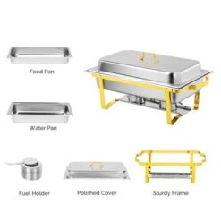 ROVSUN 2 Pack Gold 9QT Chafing Dishes For Buffet, Rectangular Stainless Steel Chafers And Buffet Warmers Sets For Party 18 ROVSUN 2 Pack Gold 9QT Chafing Dishes For Buffet, Rectangular Stainless Steel Chafers And Buffet Warmers Sets For Party -Target KitchenAid GUEST 2f872878 d33d 4596 92bc 2120c57fd781