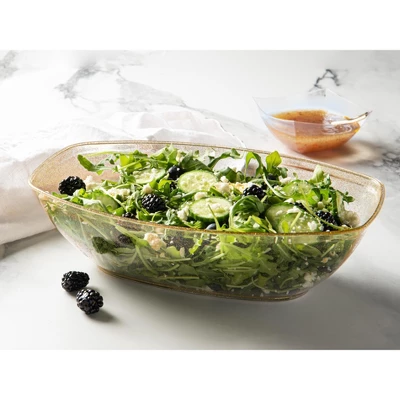 Posh Setting Gold Glitter Oval Salad Bowl - 72 Oz. - 4 Pack 3 Posh Setting Gold Glitter Oval Salad Bowl - 72 Oz. - 4 Pack
