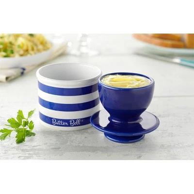 Butter Bell® Crock – Le Bistro Nautical Blue Stripe Ceramic Butter Keeper, French Café-Style Butter Dish For Fresh, Spreadable Butter 2 Butter Bell® Crock – Le Bistro Nautical Blue Stripe Ceramic Butter Keeper, French Café-Style Butter Dish For Fresh, Spreadable Butter