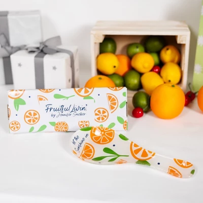 Pavilion Gift Company - Oranges - 9.25" Glass Spoon Rest - Spoon Rests 5 Pavilion Gift Company - Oranges - 9.25" Glass Spoon Rest - Spoon Rests - Image 3